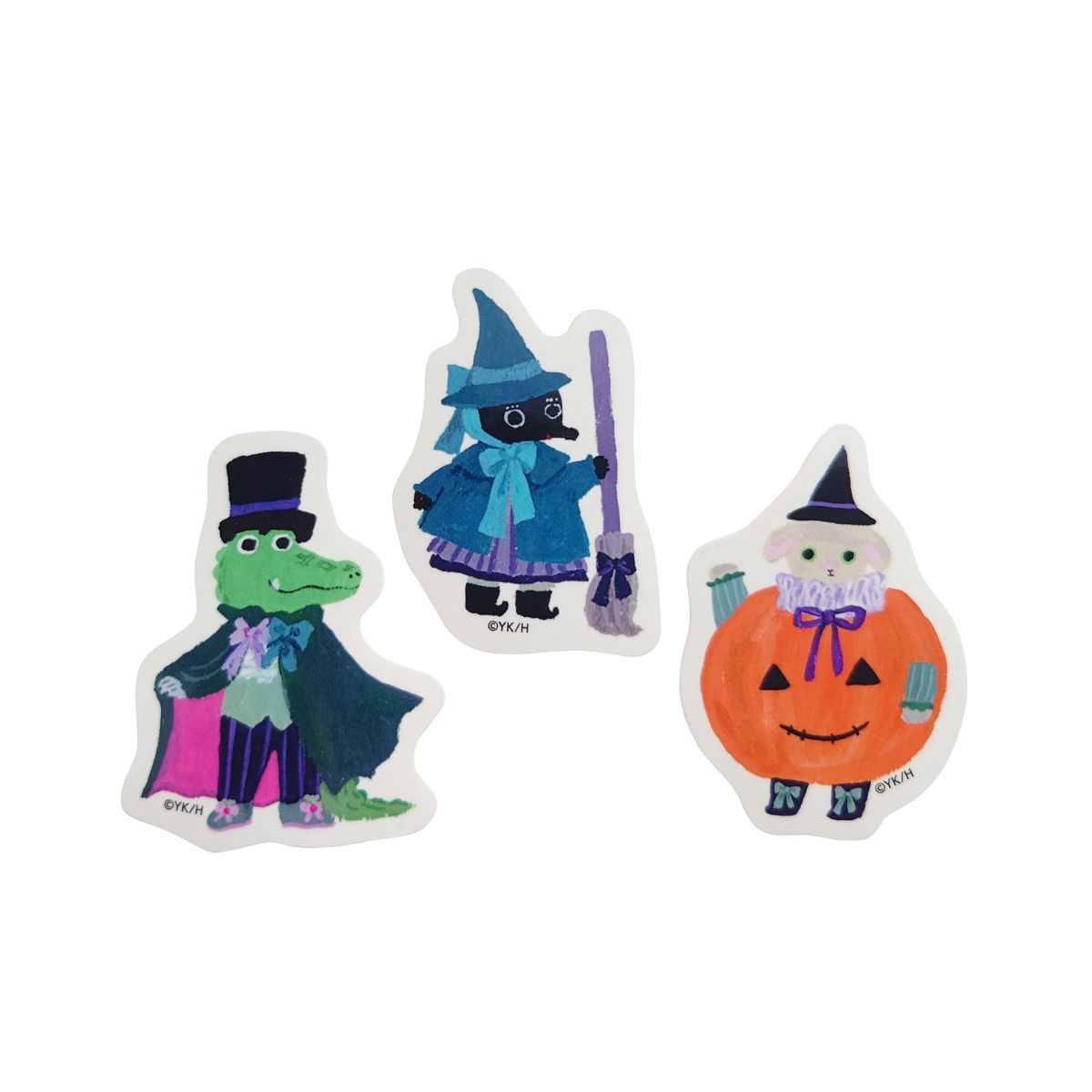 【もぐらちゃんのハロウィン】ダイカットステッカー3枚セット