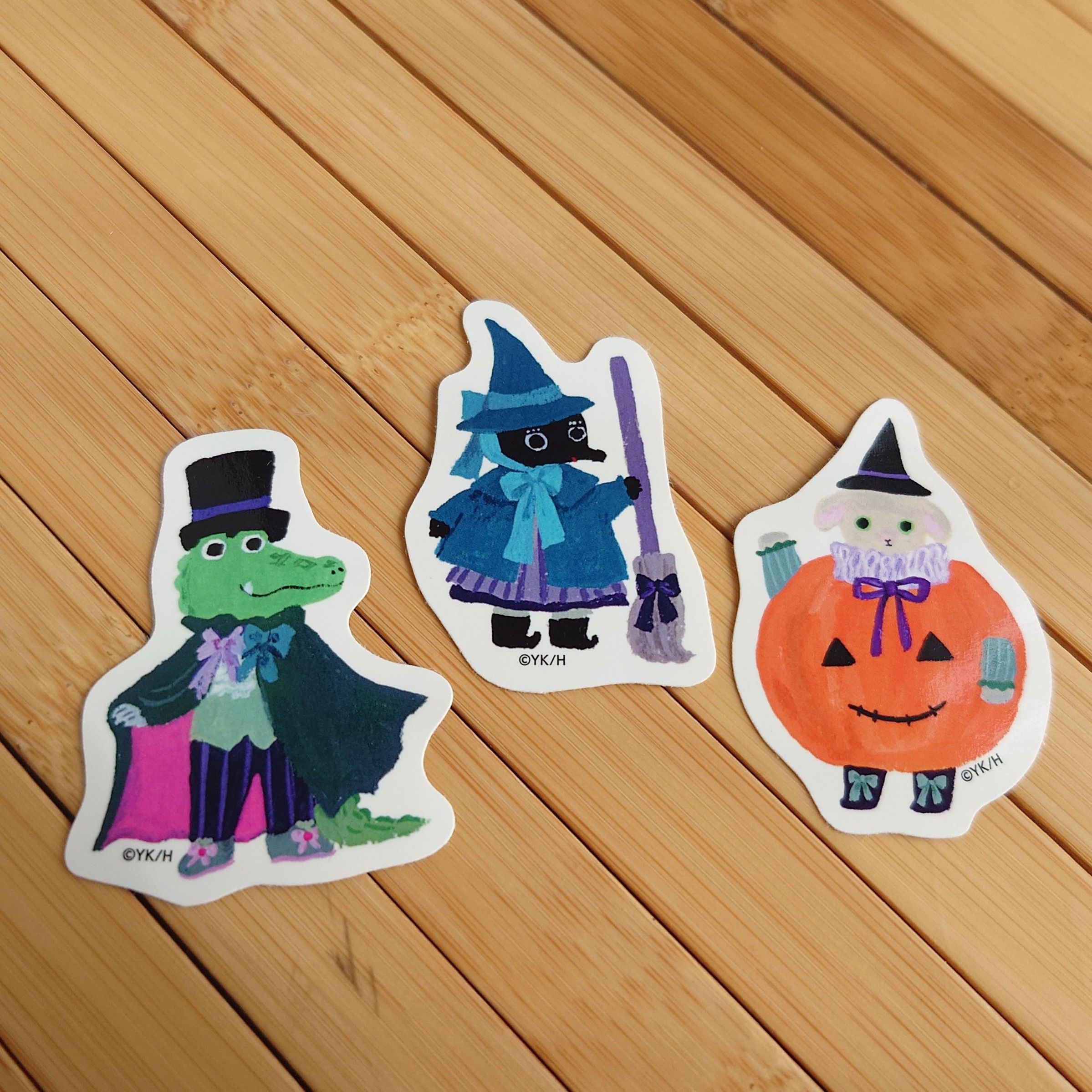 【もぐらちゃんのハロウィン】ダイカットステッカー3枚セット