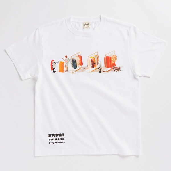 【MOE】Tシャツ(田中達也/「おすしが ふくを かいにきた」/ふくや）/ユニセックスM