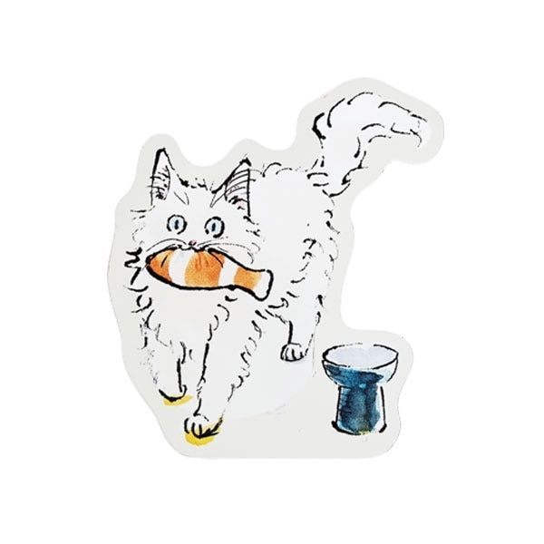 【MOE】アクリルクリップ(ハラミチヨ「ねこの5ふんご」白猫)