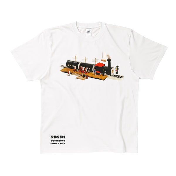 【MOE】Tシャツ（田中達也/「おすしが あるひ たびにでた」/えき）/ユニセックスM