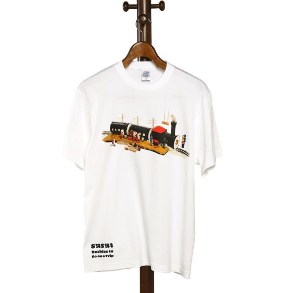 【MOE】Tシャツ（田中達也/「おすしが あるひ たびにでた」/えき）/ユニセックスM