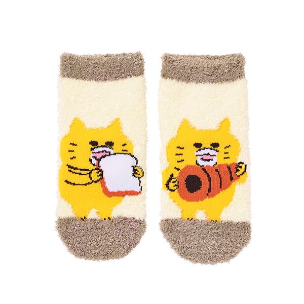 【ノラネコぐんだん】もこもこくつした（パン/Kids 14-18cm）＜絵本のくつした＞