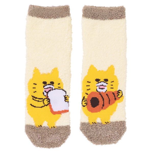 【ノラネコぐんだん】もこもこくつした（パン/Lady’s 22-24cm）＜絵本のくつした＞
