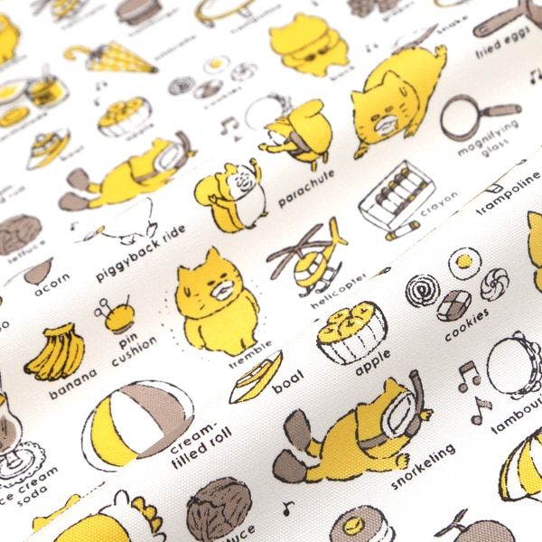 【ノラネコぐんだん】 ファブリック（ 50cmカットクロス/ノラネコABC/モノトーン）