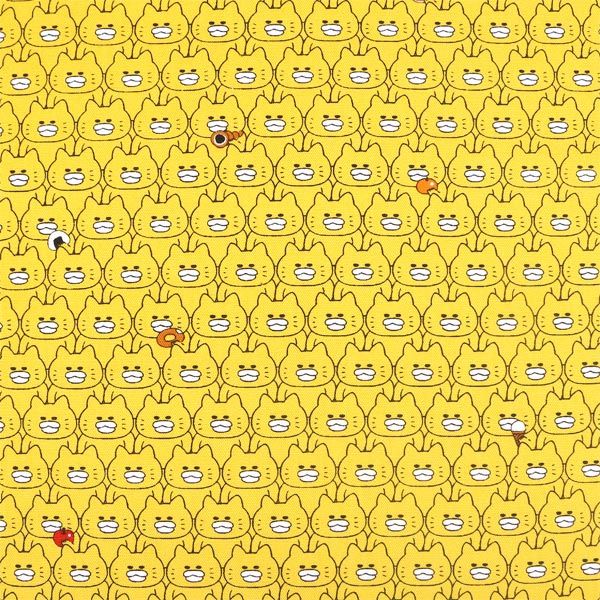 【ノラネコぐんだん】 ファブリック（ 50cmカットクロス/ノラネコいっぱい/ノラきいろ）