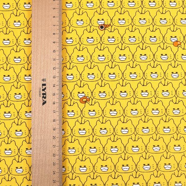 【ノラネコぐんだん】 ファブリック（ 50cmカットクロス/ノラネコいっぱい/ノラきいろ）
