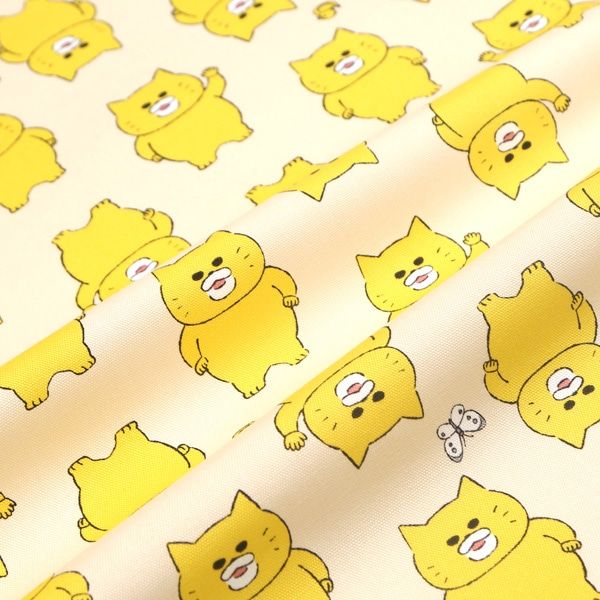 【ノラネコぐんだん】 ファブリック（50cmカットクロス/きせかえノラネコ/クリームパンいろ）