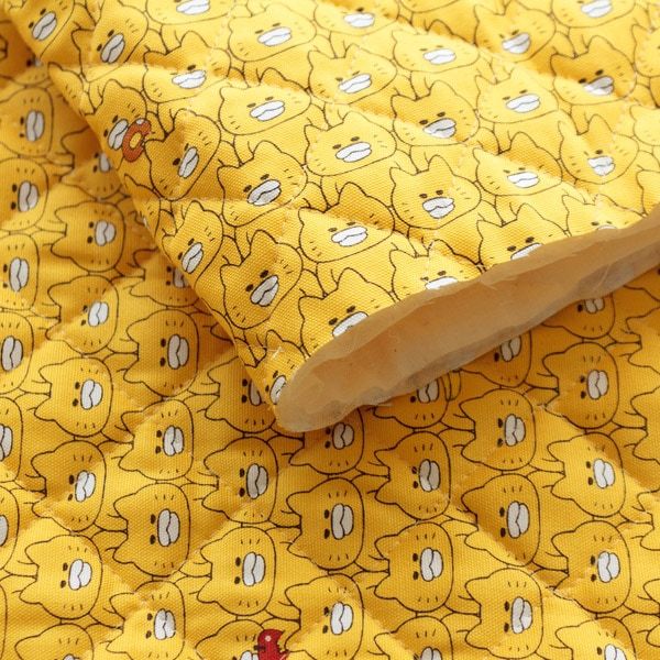 【ノラネコぐんだん】オックスキルト生地50cmカットクロス（ノラネコいっぱい/ノラきいろ）
