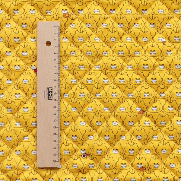 【ノラネコぐんだん】オックスキルト生地50cmカットクロス（ノラネコいっぱい/ノラきいろ）