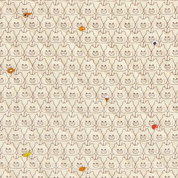 【ノラネコぐんだん】オックスキルト生地50cmカットクロス（ノラネコいっぱい/ノラきなり）