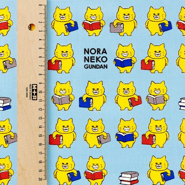 【ノラネコぐんだん】 ファブリック オックス（ 50cmカットクロス/ノラネコどくしょ/そらいろ）