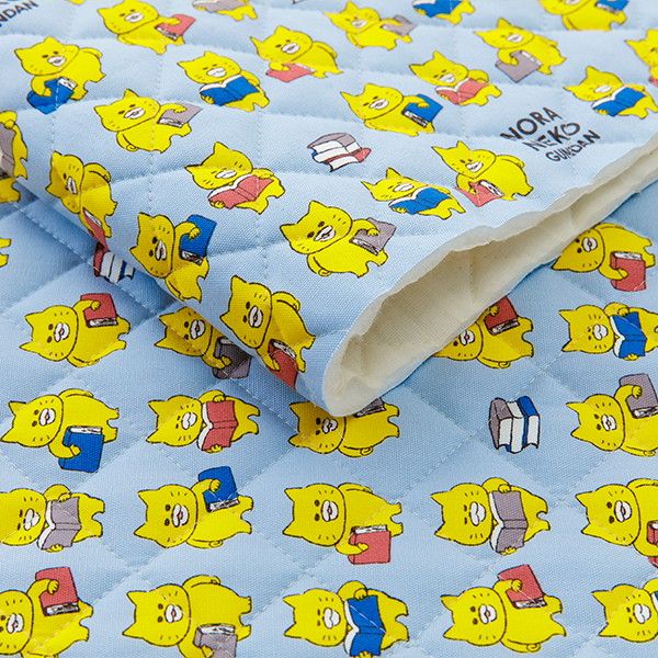 【ノラネコぐんだん】オックスキルト生地50cmカットクロス（ノラネコどくしょ/そらいろ）