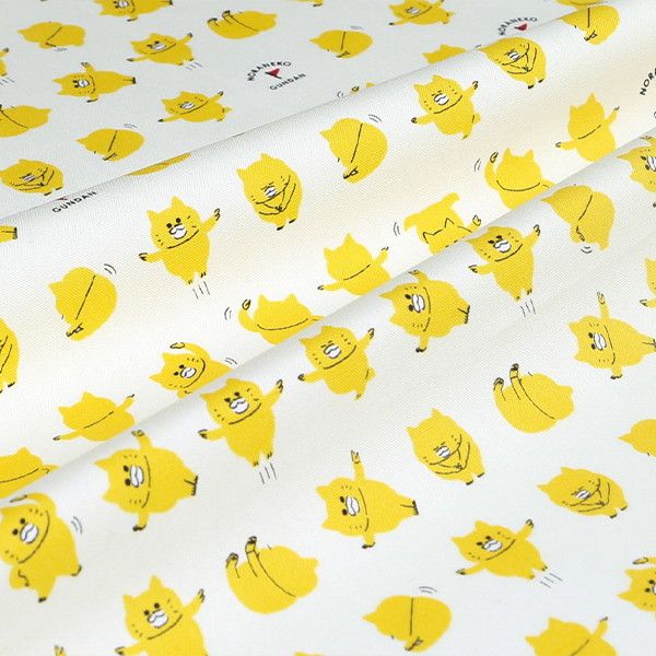 【ノラネコぐんだん】ファブリック オックス50cmカットクロス（ノラネコたいそう/きなり）