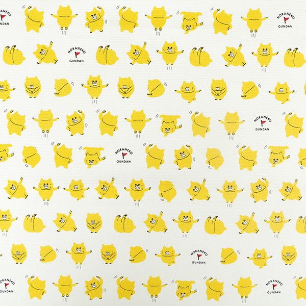 【ノラネコぐんだん】ファブリック オックス50cmカットクロス（ノラネコたいそう/きなり）