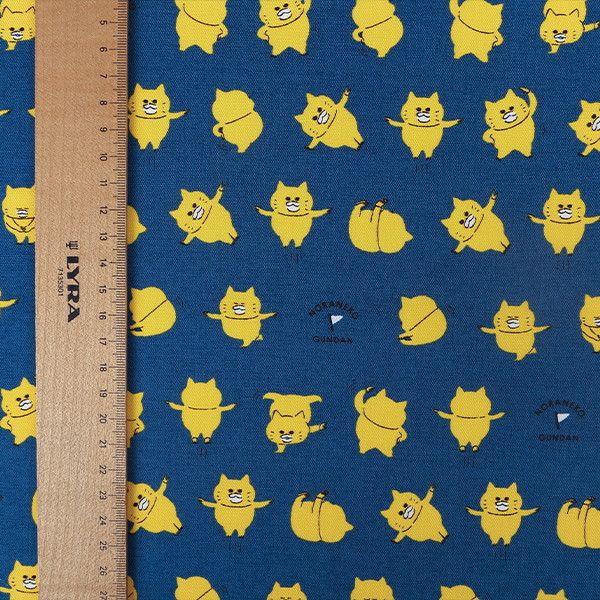 【ノラネコぐんだん】ファブリック オックス50cmカットクロス（ノラネコたいそう/こん）