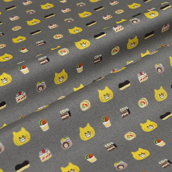 【ノラネコぐんだん】ファブリック オックス50cmカットクロス（ノラネコスイーツ/ごまいろ）