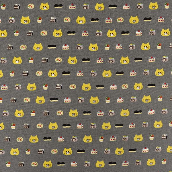 【ノラネコぐんだん】ファブリック オックス50cmカットクロス（ノラネコスイーツ/ごまいろ）