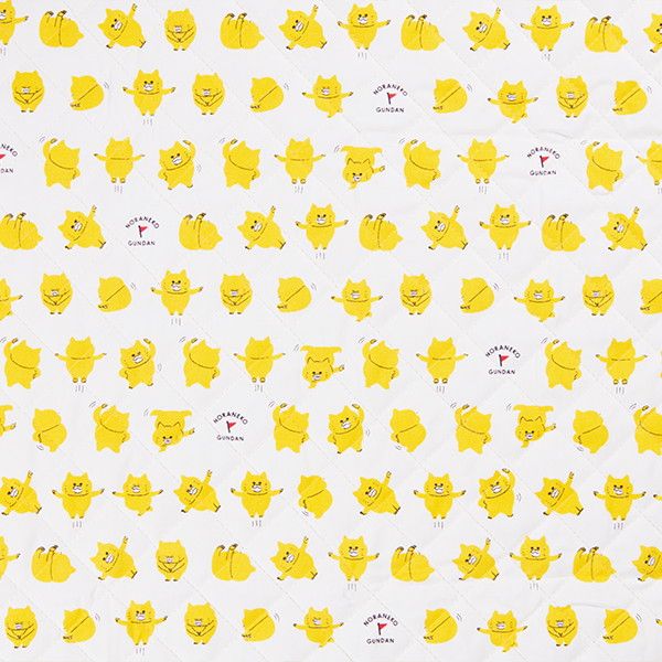 【ノラネコぐんだん】オックスキルト生地 50cmカットクロス（ノラネコたいそう/きなり）