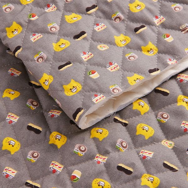 【ノラネコぐんだん】オックスキルト生地 50cmカットクロス（ノラネコスイーツ/ごまいろ）