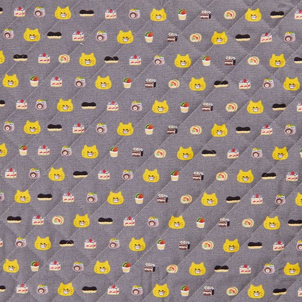 【ノラネコぐんだん】オックスキルト生地 50cmカットクロス（ノラネコスイーツ/ごまいろ）