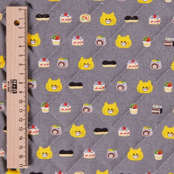 【ノラネコぐんだん】オックスキルト生地 50cmカットクロス（ノラネコスイーツ/ごまいろ）
