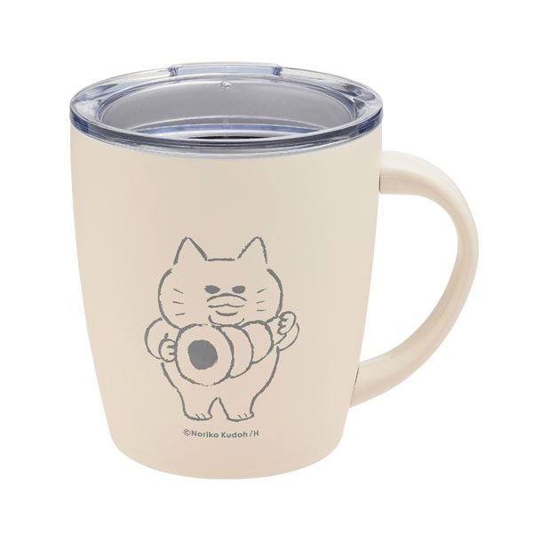 【ノラネコぐんだん】蓋つきステンレスマグ(パン)