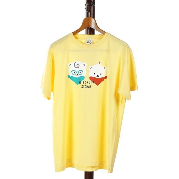 【しろくまきょうだい】Tシャツ（かお/黄/Mサイズ）
