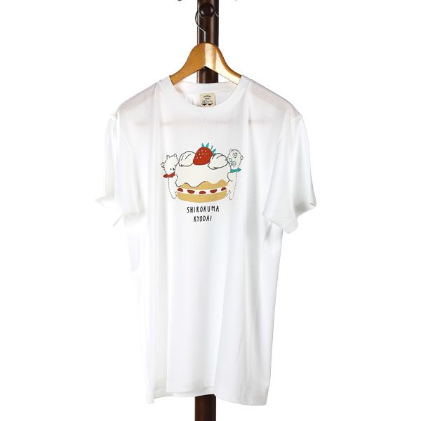 【しろくまきょうだい】Tシャツ（ケーキ/白/Mサイズ）