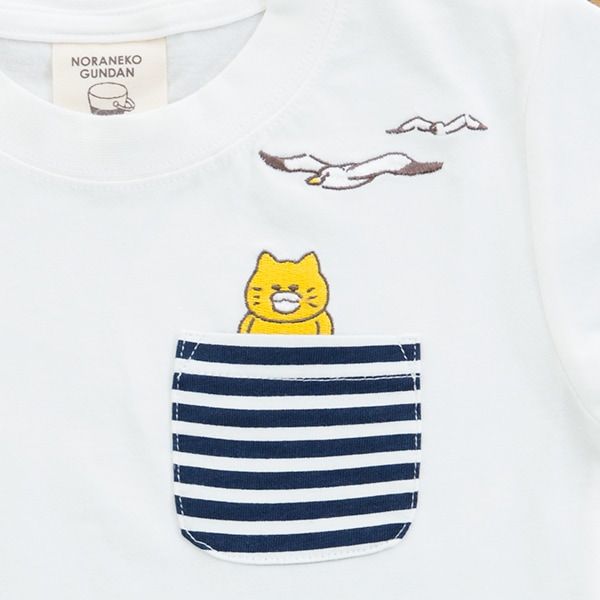 【ノラネコぐんだん】Tシャツ（かもめ/白）/キッズ 120cm
