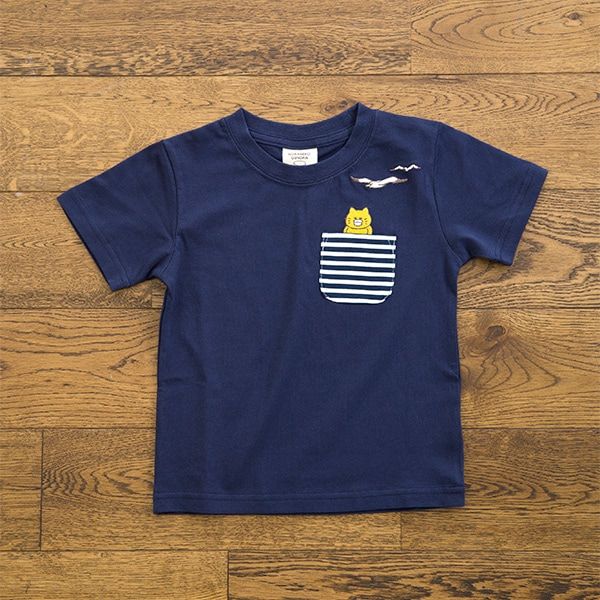 【ノラネコぐんだん】Tシャツ（かもめ/ネイビー）/キッズ 120cm