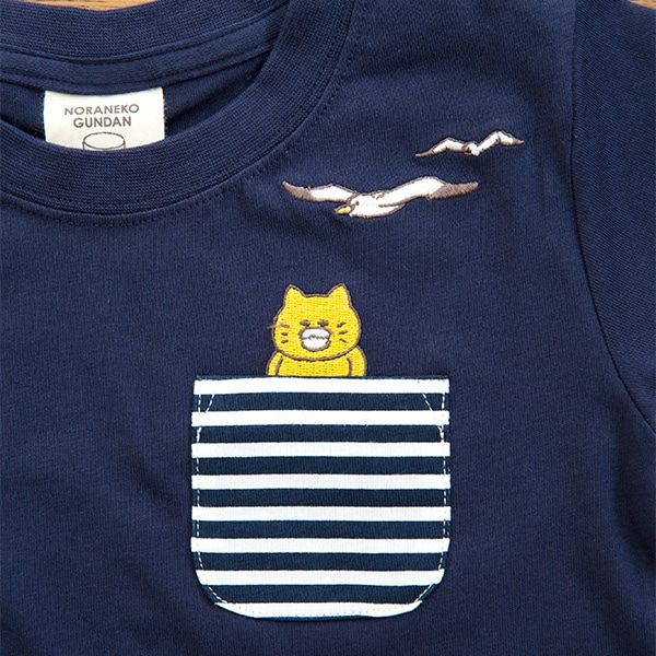 【ノラネコぐんだん】Tシャツ（かもめ/ネイビー）/キッズ 120cm