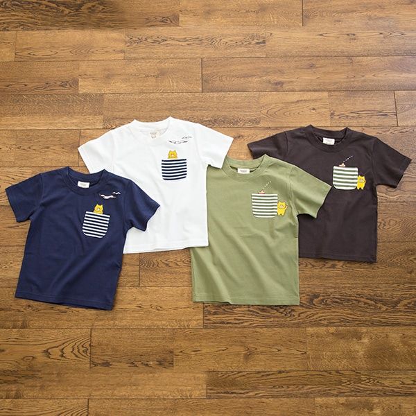 【ノラネコぐんだん】Tシャツ（かもめ/ネイビー）/キッズ 120cm