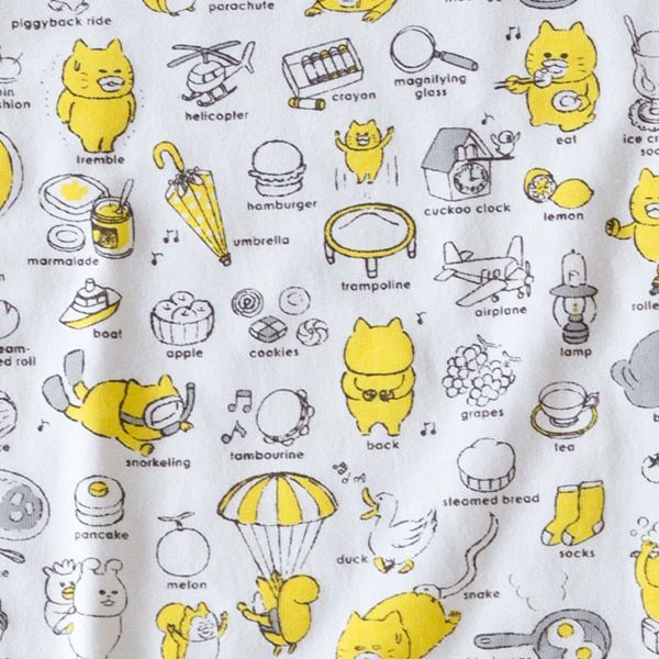 kodomoe shop｜【ノラネコぐんだん】Tシャツ（バラエティ/黄）キッズ