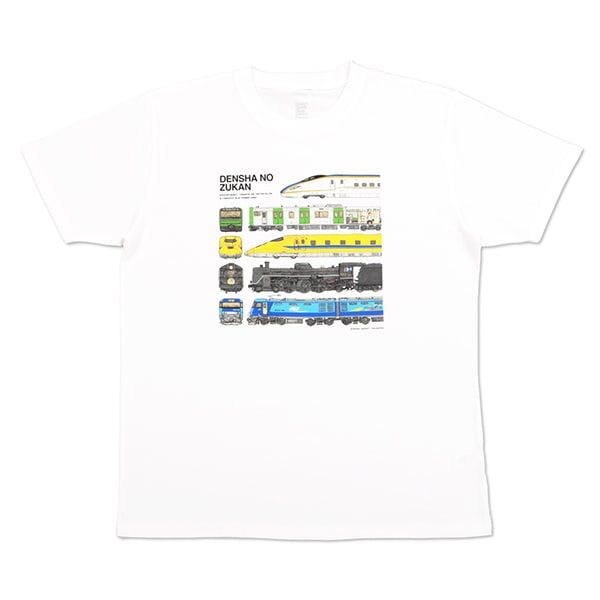 【でんしゃのずかん】大人Tシャツ（でんしゃのずかん）/M