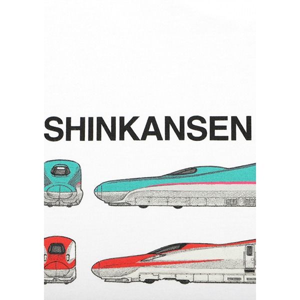 【でんしゃのずかん】大人Tシャツ（新幹線）/M
