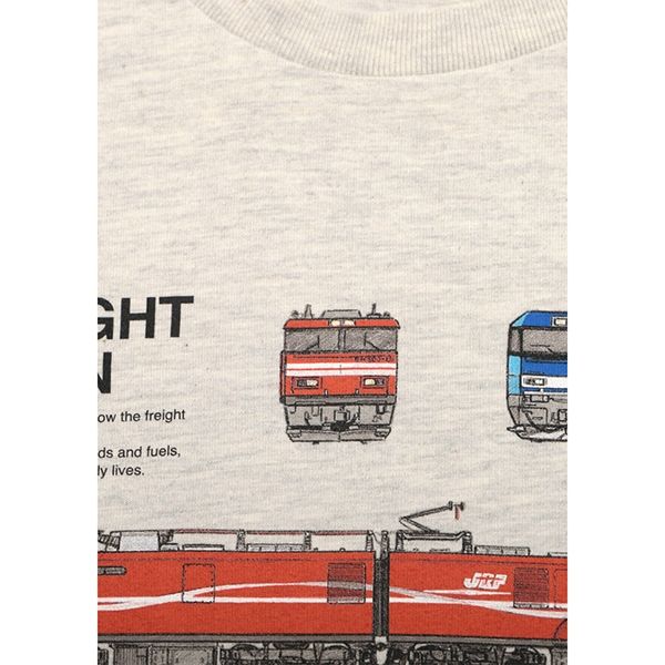 【でんしゃのずかん】大人Tシャツ（貨物列車）/M