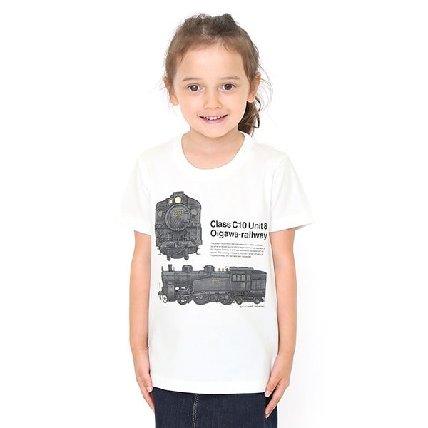 【でんしゃのずかん】キッズTシャツ（大井川鐡道）/120cm