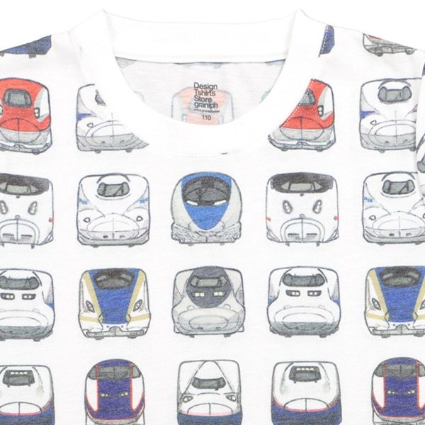 【でんしゃのずかん】キッズTシャツ（でんしゃのずかんパターン）/120cm