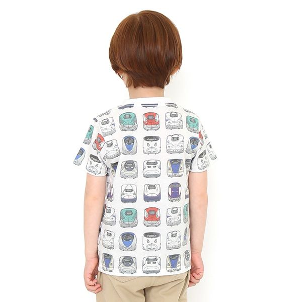 【でんしゃのずかん】キッズTシャツ（でんしゃのずかんパターン）/120cm