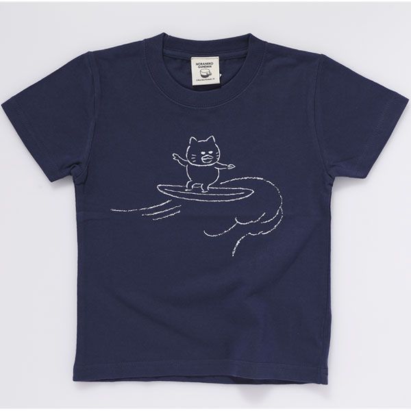 kodomoe shop｜【ノラネコぐんだん】Tシャツ（なみのり/ネイビー