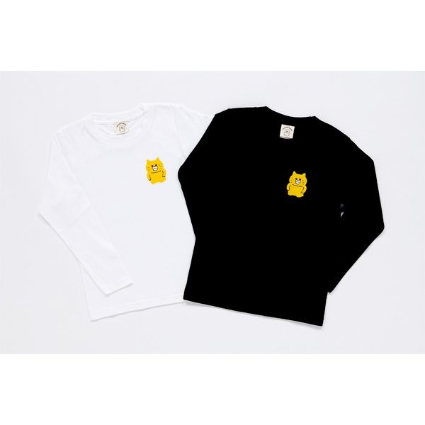 【ノラネコぐんだん】長袖Tシャツ ノラネコワンポイント 黒/キッズ 130cm