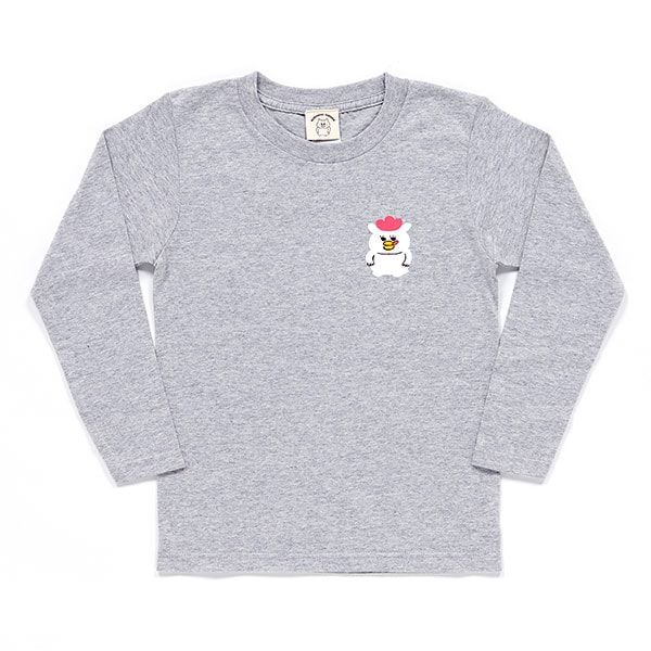 【ノラネコぐんだん】長袖Tシャツ マーミーちゃんワンポイント グレー/キッズ 130cm
