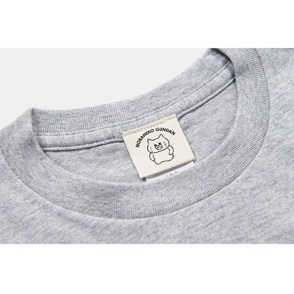 【ノラネコぐんだん】長袖Tシャツ マーミーちゃんワンポイント グレー/キッズ 130cm
