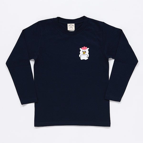 【ノラネコぐんだん】長袖Tシャツ マーミーちゃんワンポイント ネイビー/キッズ 130cm