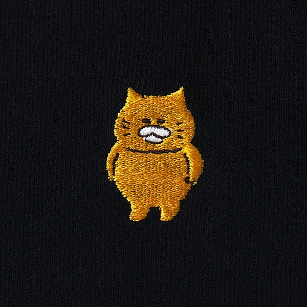 【ノラネコぐんだん】ユニセックスパーカー（ノラネコ刺繍/黒）/ユニセックスM