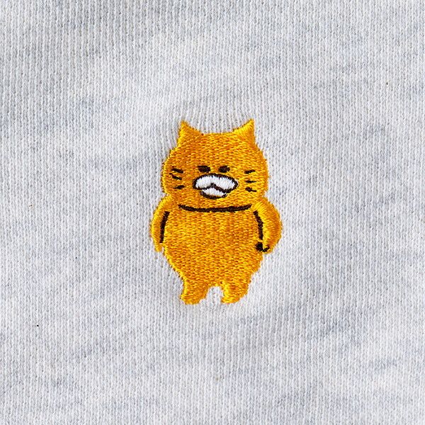 【ノラネコぐんだん】キッズジップパーカー（ノラネコ刺繍/オートミール）/キッズ120cm