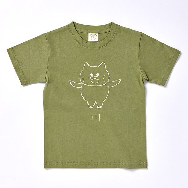 【ノラネコぐんだん】Tシャツ（ジャンプ/緑）/130cm