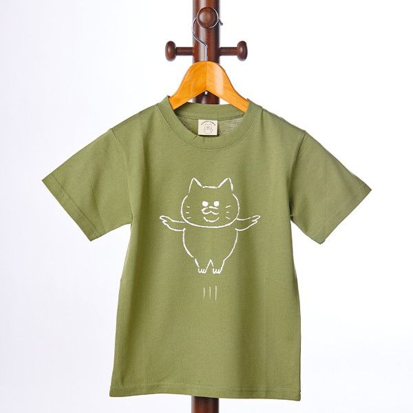 【ノラネコぐんだん】Tシャツ（ジャンプ/緑）/130cm