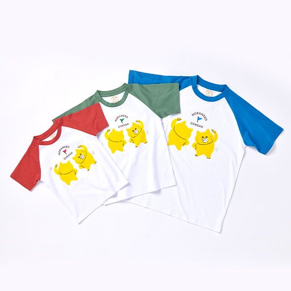【ノラネコぐんだん】Tシャツ（たいそう/白×緑）/130cm